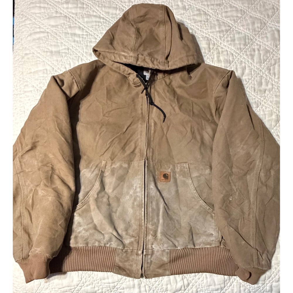 Carhartt J130 FRB Active Jacket Mens Large Brown Sandstone Duck Quilted